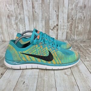 Nike Free 5.0‎ Running Shoes Lightweight Athletic Turquoise Orange Mens 10